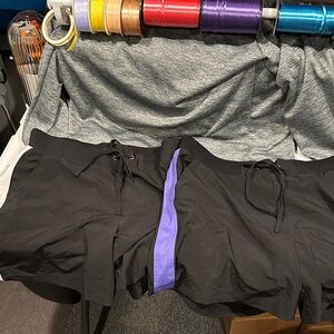 Tek Gear Black Athletic Shorts with side stripes. 2 pairs.